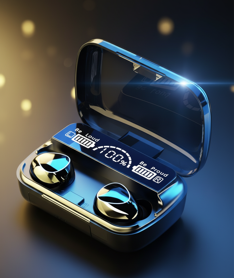 M10 TWS Wireless Earphone Touch Bluetooth Earplugs in The Ear Stereo Sport Headsets Noise Reduction Headphones with Digital Display Black